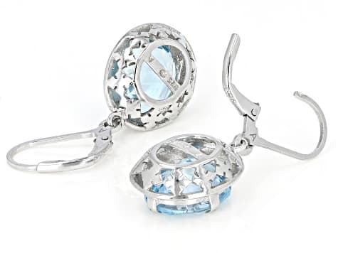 Sky Blue Topaz Rhodium Over Sterling Silver Earrings 12.00ctw