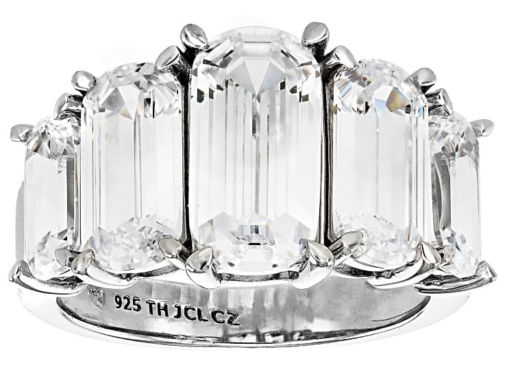 White Cubic Zirconia Rhodium Over Sterling Silver Ring 8.48ctw