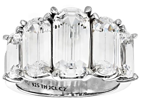White Cubic Zirconia Rhodium Over Sterling Silver Ring 8.48ctw