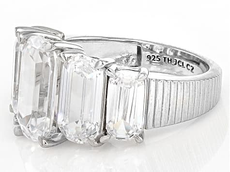White Cubic Zirconia Rhodium Over Sterling Silver Ring 8.48ctw