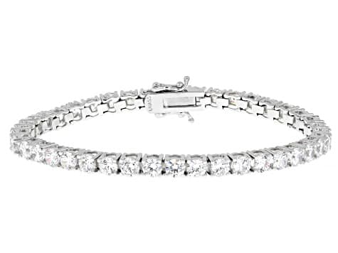 White Cubic Zirconia Rhodium Plated Tennis Bracelet Set of 3 72.66ctw