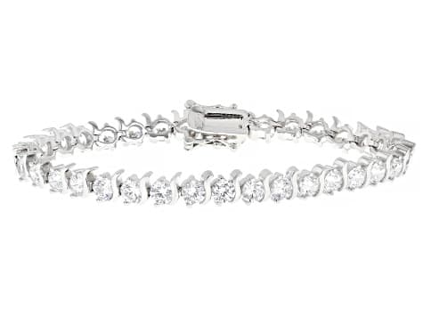 White Cubic Zirconia Rhodium Plated Tennis Bracelet Set of 3 72.66ctw