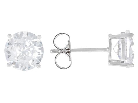White Cubic Zirconia Rhodium Plated Ring and Stud Set 13.28ctw