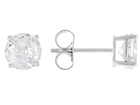 Green and White Cubic Zirconia Rhodium Plated Earring Set of 2 5.88ctw