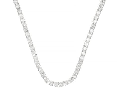 White Cubic Zirconia Rhodium Plated Necklace 94.32ctw