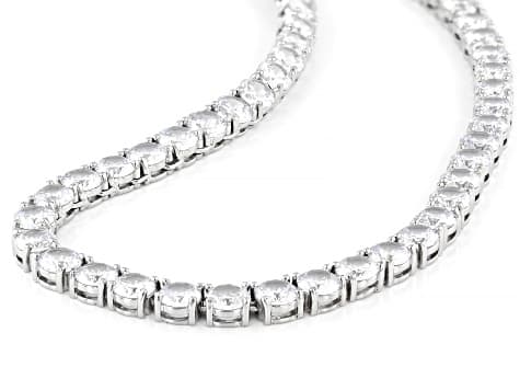 White Cubic Zirconia Rhodium Plated Necklace 94.32ctw