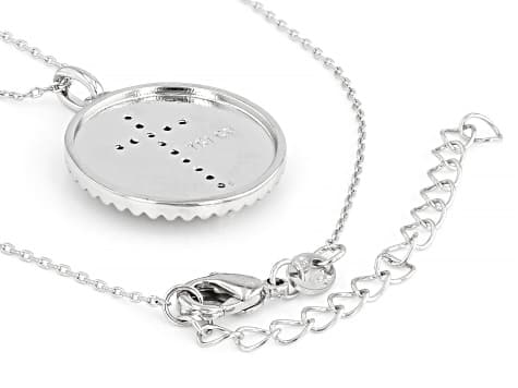 White Cubic Zirconia Rhodium Plated Pendant 0.30ctw