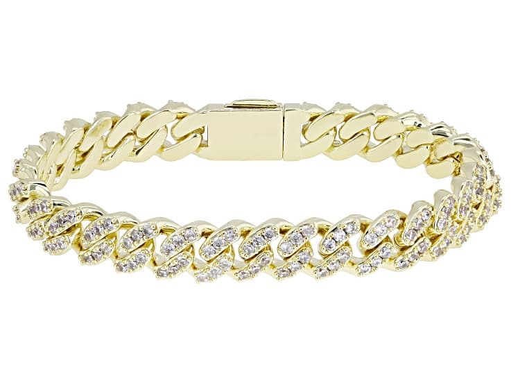 White Cubic Zirconia 14k Yellow Gold Plated Bracelet 9.60ctw