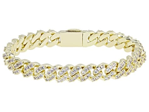 White Cubic Zirconia 14k Yellow Gold Plated Bracelet 9.60ctw