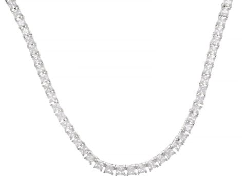 White Cubic Zirconia Rhodium Plated Necklace 36.20ctw