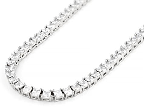 White Cubic Zirconia Rhodium Plated Necklace 36.20ctw