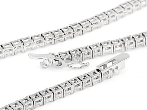 White Cubic Zirconia Rhodium Plated Necklace 36.20ctw