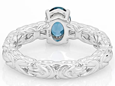 London Blue Topaz Rhodium Over Sterling Silver Ring 1.35ct