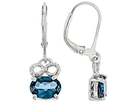 London Blue Topaz Rhodium Over Sterling Silver Earrings 2.50ctw