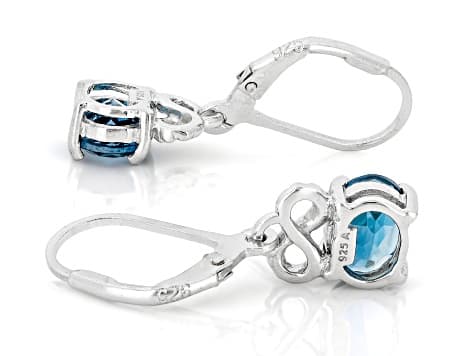 London Blue Topaz Rhodium Over Sterling Silver Earrings 2.50ctw