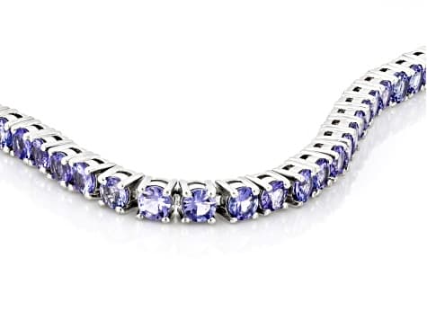 Blue Tanzanite Rhodium Over Sterling Silver Bracelet 9.50ctw