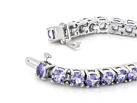 Blue Tanzanite Rhodium Over Sterling Silver Bracelet 9.50ctw