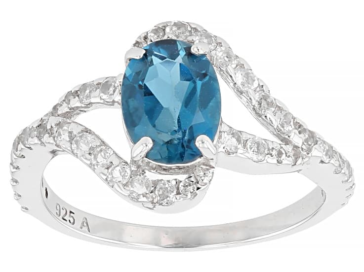 London Blue Topaz Rhodium Over Sterling Silver Ring 1.66ctw