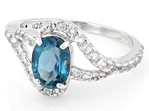 London Blue Topaz Rhodium Over Sterling Silver Ring 1.66ctw