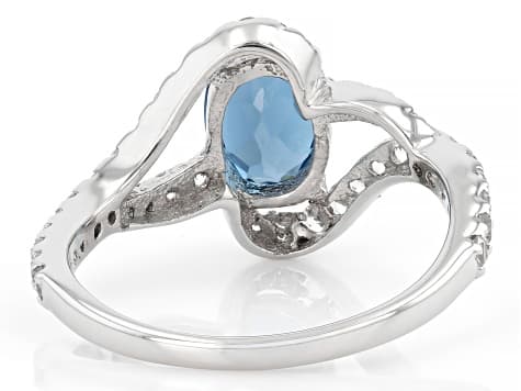 London Blue Topaz Rhodium Over Sterling Silver Ring 1.66ctw