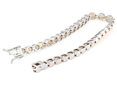 Yellow Citrine Rhodium Over Sterling Silver Bracelet 6.75ctw