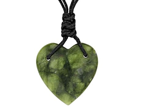 Connemara Marble Silver Tone Heart 18" Necklace 40x40mm