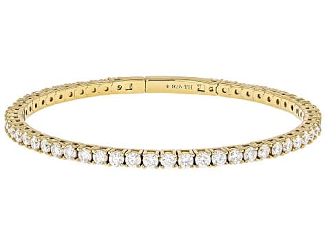 Moissanite 14k Yellow Gold Over Silver Flex Bangle Bracelet 5.00ctw DEW