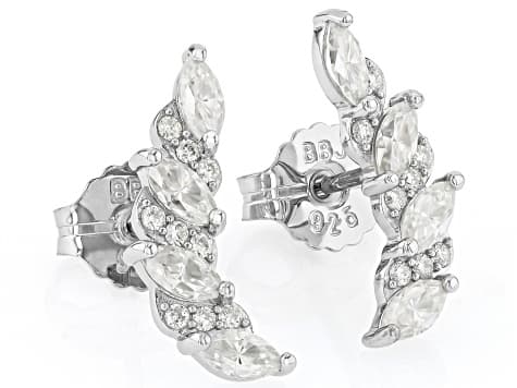 Moissanite Platineve Earrings 1.30ctw DEW