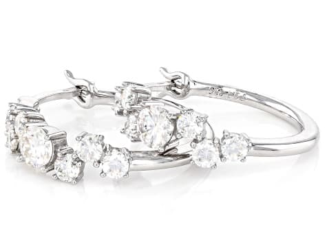 Moissanite Platineve Hoop Earrings 1.18ctw DEW