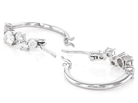Moissanite Platineve Hoop Earrings 1.18ctw DEW