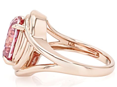 Pink Moissanite 14k Rose Gold Over Silver Solitaire Ring 5.80ct DEW