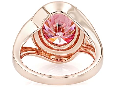 Pink Moissanite 14k Rose Gold Over Silver Solitaire Ring 5.80ct DEW