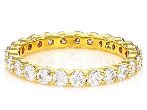Moissanite 14k Yellow Gold Over Silver Eternity Band 1.50ctw DEW