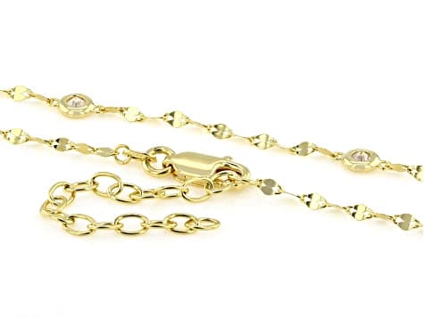 Moissanite 14k Yellow Gold Over Sterling Silver Station Necklace 0.90ctw DEW