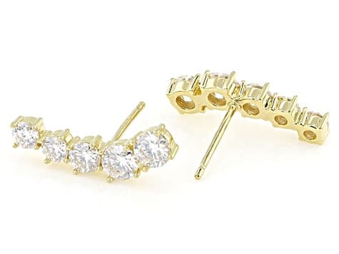 Moissanite 14k Yellow Gold Over Sterling Silver Earrings 1.64ctw DEW
