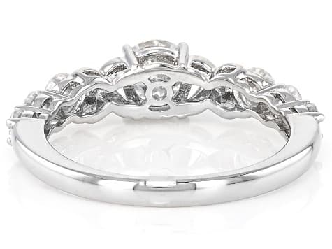 Moissanite Platineve And 14k Yellow Gold Over Sterling Silver Ring 1.24ctw DEW