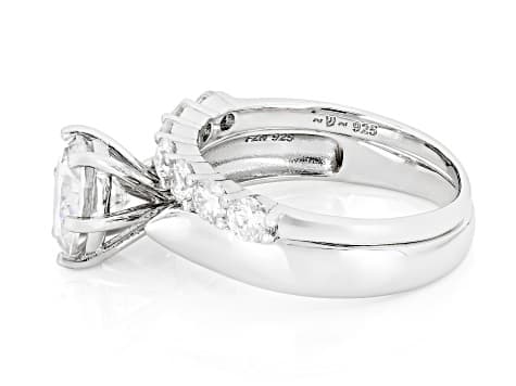 Moissanite Platineve Ring With Band 2.60ctw DEW