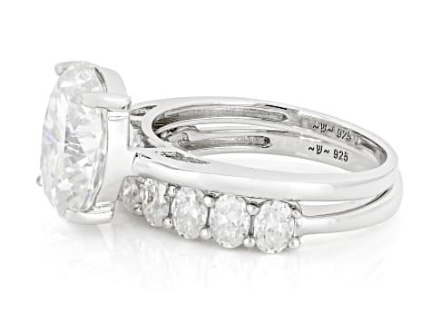 Moissanite Platineve Ring With Band 7.33ctw DEW