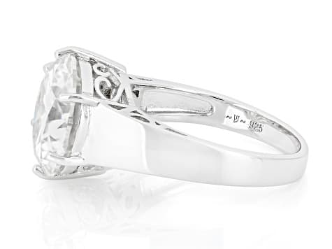 Moissanite Platineve Solitaire Ring 6.13ct DEW