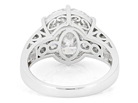 Moissanite Platineve Solitaire Ring 6.13ct DEW