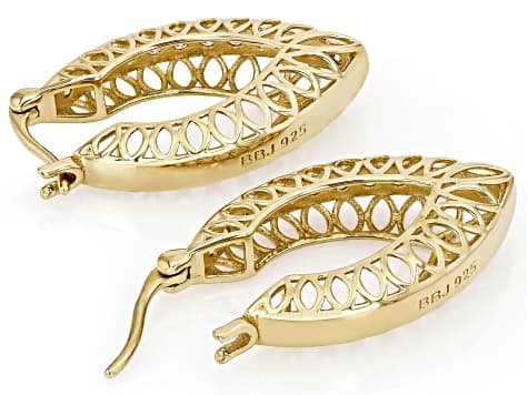 Moissanite 14k Yellow Gold Over Sterling Silver Hoop Earrings 0.72ctw DEW