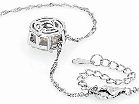Moissanite Platineve® Halo Pendant with Chain 4.00ctw DEW