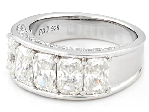 Moissanite Platineve Band Ring 4.04ctw DEW.