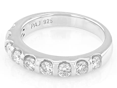 Moissanite Platineve Band Ring 0.90ctw DEW.