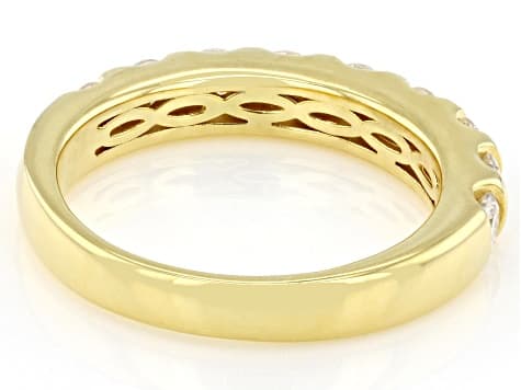 Moissanite 14k Yellow Gold Over Silver Band Ring 0.90ctw DEW.