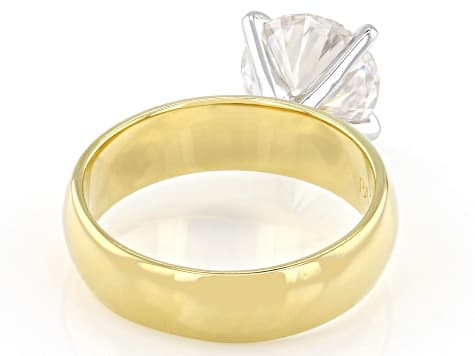 Moissanite 14k Yellow Gold Over Silver Engagement Ring 2.70ct DEW.