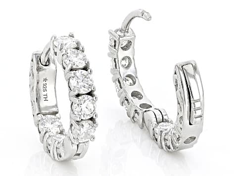 Moissanite Platineve Inside Out Hoop Earrings 1.60ctw DEW