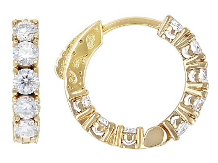 Moissanite 14k Yellow Gold Over Silver Inside Out Hoop Earrings 1.60ctw DEW