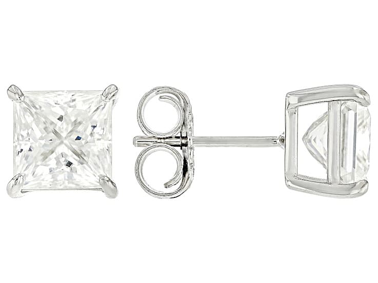 Moissanite Platineve Stud Earrings 3.60ctw DEW