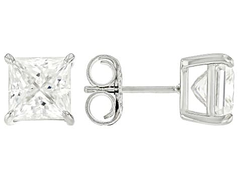 Moissanite Platineve Stud Earrings 3.60ctw DEW